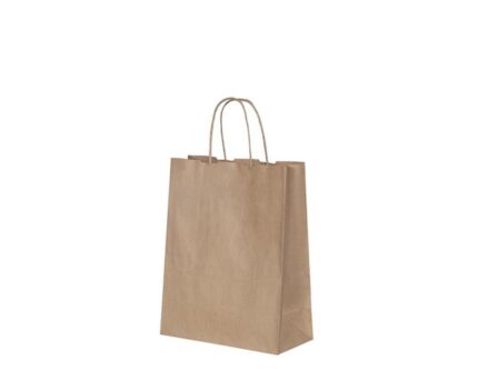 Burgu Saplı Kraft Çanta Mini Boy 19x8x24 cm