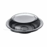 750 CC Yuvarlak Siyah Salata Kabı (Kap+Kapak)